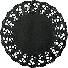 Dentellen 30 cm rund schwarz - 250 St.